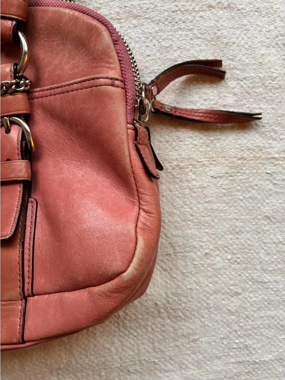 Coach Pink Leather Shoulder Bag